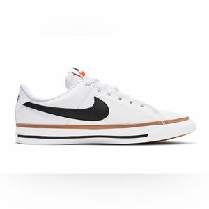 Nike White and Black Sneakers with Tan Accents
Nike Court Legacy Big Kids' Shoes